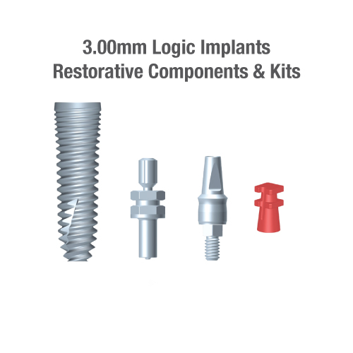 3.0mm Diameter Logic Implants, Restorative Components & Kits