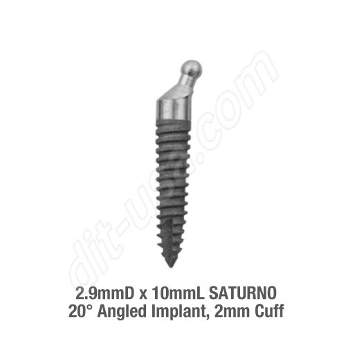 2.9mmD x 10mmL SATURNO 20° Angled Implant, 2mm Cuff