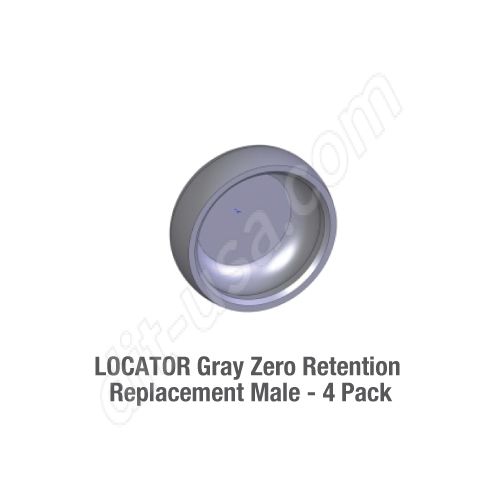 0.0 lbs LOCATOR Gray Zero Retention Replacement Male - (4 pack)