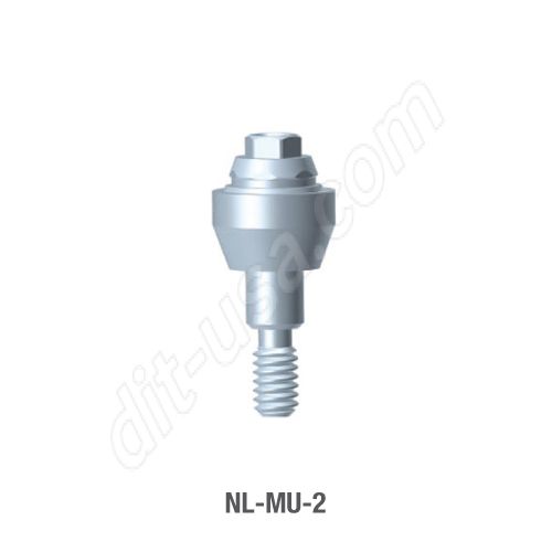 2mm Cuff Straight Multi-Unit Abutment for Narrow Platform Conical Connection.