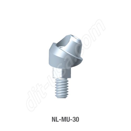 30 Degree Angled Multi-Unit Abutment for Narrow Platform Conical Connection.