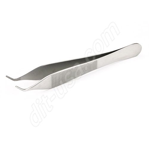 Adson Tissue Forceps, Curved, Stainless, Serrated, 120mm