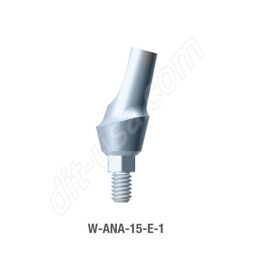 1mm Cuff 15 Degree Angled Titanium Abutment for Wide Platform Internal Hex Connection