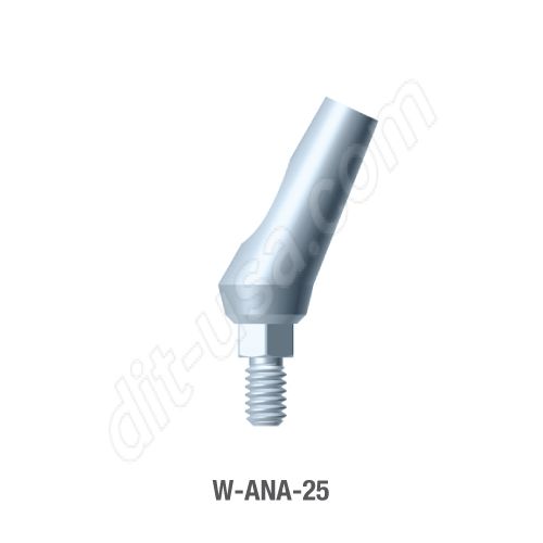 25 Degree Angled Titanium Abutment for Wide Platform Internal Hex Connection