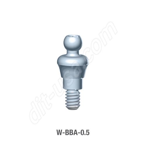 0.5mm Cuff O-Ball Abutment for Wide Platform Internal Hex Connection.