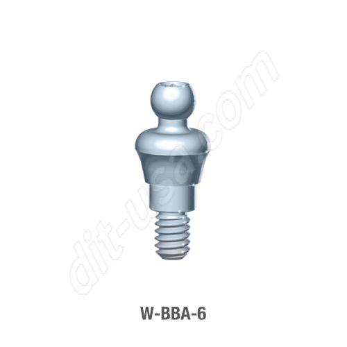 6mm Cuff O-Ball Abutment for Wide Platform Internal Hex Connection.