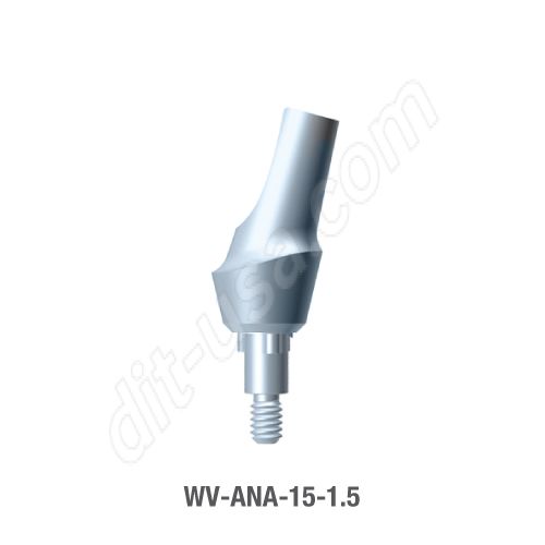 1.5mm Cuff 15 Degree Angled Titanium Abutment for Wide Platform Tri-Lobe Connection