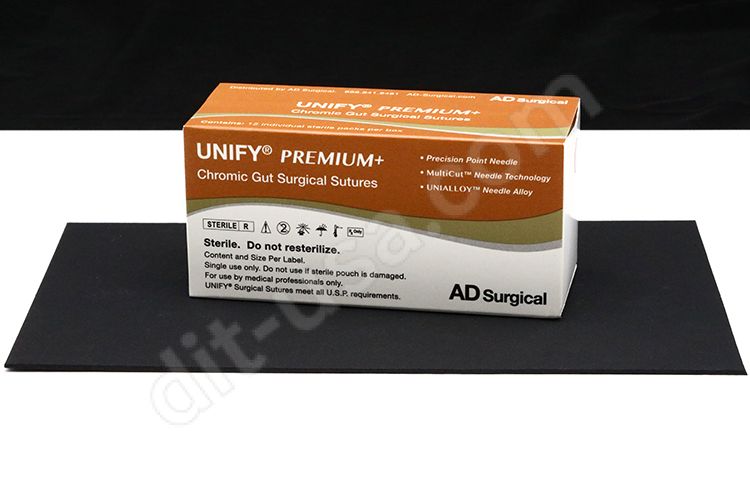 4-0 x 18" Unify Premium Chromic Gut Sutures with FS-2 Needle - 12/Box