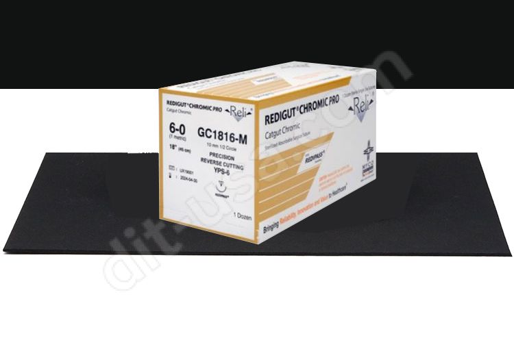 Chromic Gut Sutures, Myco 4-0, 27", 19mm 3/8 cir R/C FS-2 -12/box