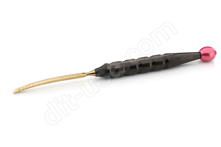 4mm Curved Bone Chisel, Gold Titanium, Tru-Grip® Handle - Nexxgen Biomedical®