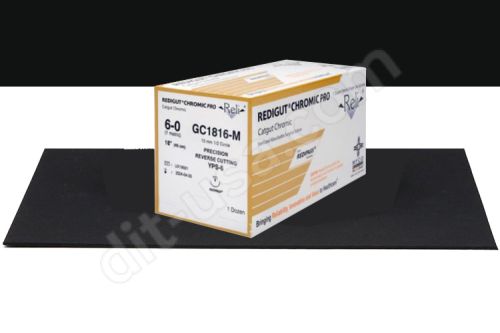 Chromic Gut Sutures, Myco 4-0, 18", 19mm 3/8 cir R/C FS-2 -12/box
